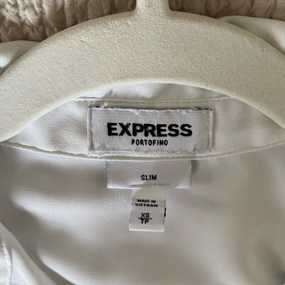 Express White Relaxed Button Down Collar Long Sle… - image 5